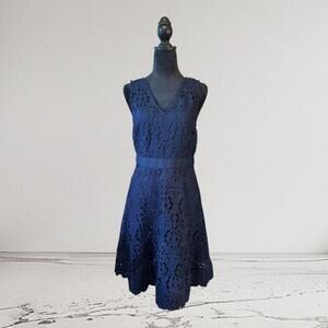Banana Republic Navy Blue Lace Sleeveless Dress Size 4